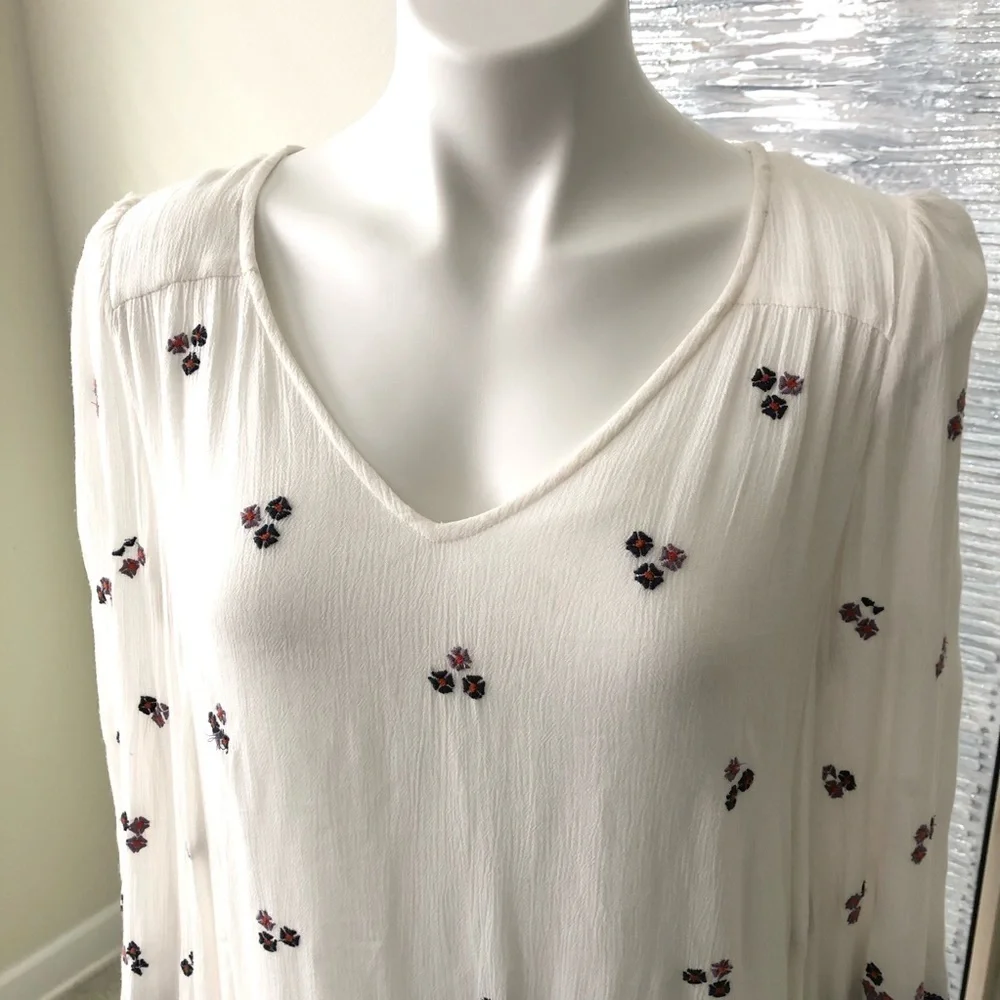 Free People Oxford Embroidered Mini Dress Size XS